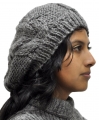 Hand-knit cable-stitch Beret - Pure Alpaca