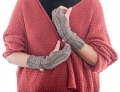 Cablestitch wrist warmers with buttons - Pure Alpaca Wool