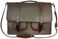 2 pockets Briefcase with shoulder belt - Genuine Leather