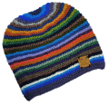 Hand knitted rainbow hat Large size